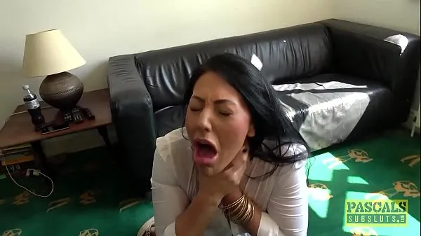 Tonton Candi Kayne gets throat fucked and gets a mouth full of cum Klip baharu
