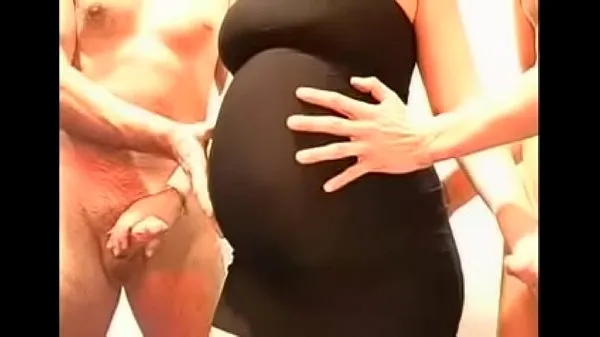 Watch Pregnant in black dress gangbang fresh Clips