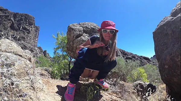 Watch PISS PISS TRAVEL - Young girl tourist peeing in the mountains Gran Canaria. Public Canarias fresh Clips