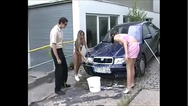 Watch Horny wet piss car wash fresh Clips