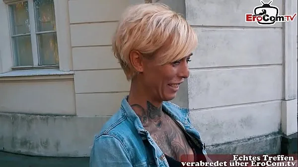شاهد German blonde skinny tattoo Milf at EroCom Date Blinddate public pick up and POV fuck مقاطع جديدة