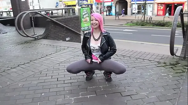 Watch Beautiful and very slutty slut shows her ass in public while pissing between her legs fresh Clips