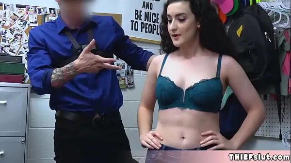 Xem Beautiful greek brunette shoplifter chick Lyra offers her perfect teenie pussy Clip mới