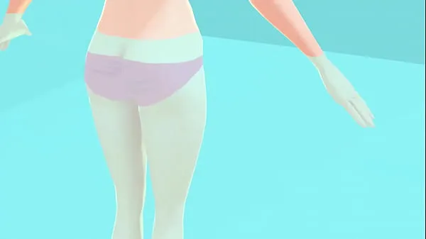 Se Toyota's anime girl shakes big breasts in a pink bikini ferske klipp