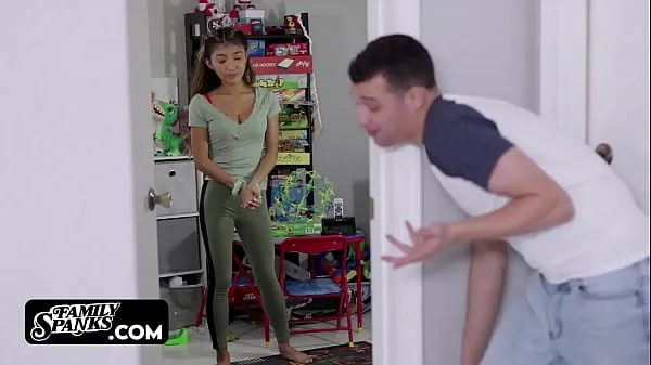 Watch Tiny Asian Stepsister Doing Everything for Going Viral | Myles Long | Clara Trinity fresh Clips