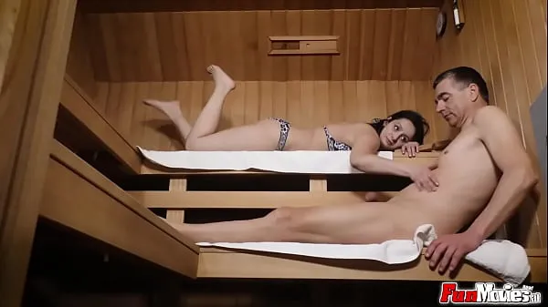Watch EU milf sucking dick in the sauna fresh Clips