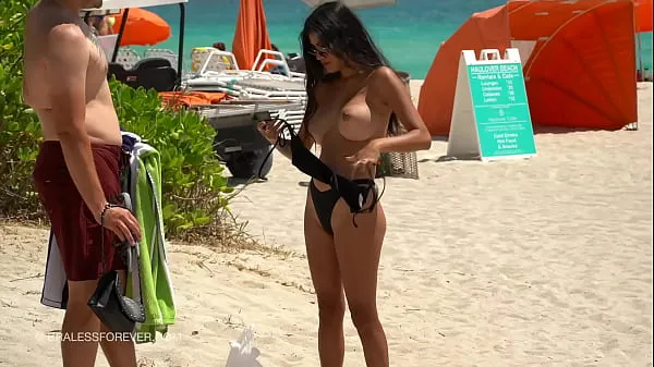 Watch Huge boob hotwife at the beach fresh Clips