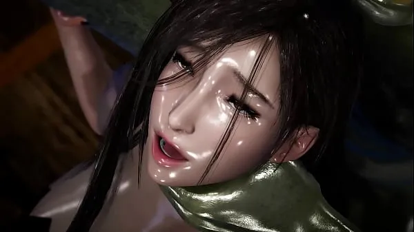Tonton Tifa gets her tight pussy stretched by a massive Orc Cock Klip baharu