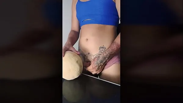 Watch TS Angelique Monroe - Fucking a melon and cum fresh Clips
